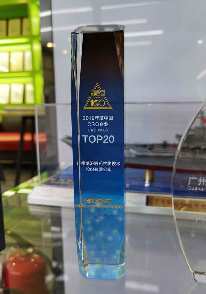 2019年度中国CRO企业（含CDMO）TOP20