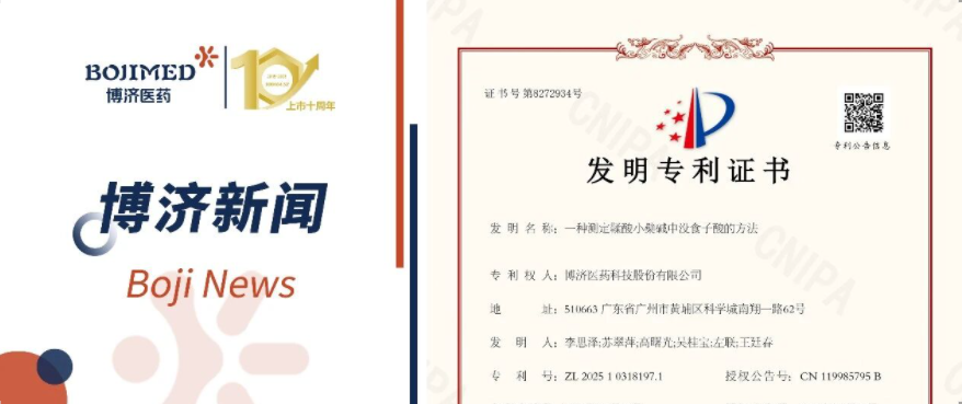 喜讯！博济医药自主研发药物成分检测技术获发明专利！